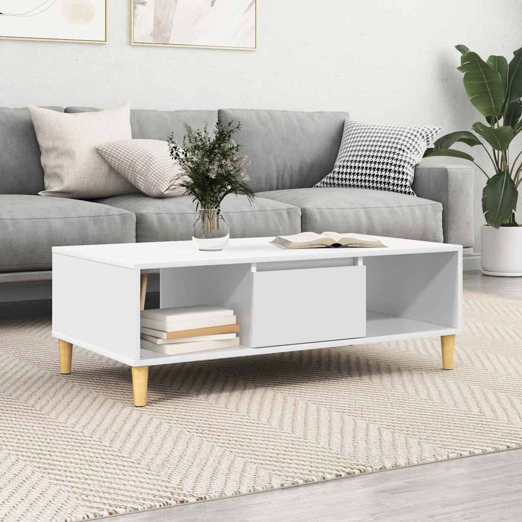 Kaffebord Hvit 102 x 55 x 35 cm Konstruert tre
