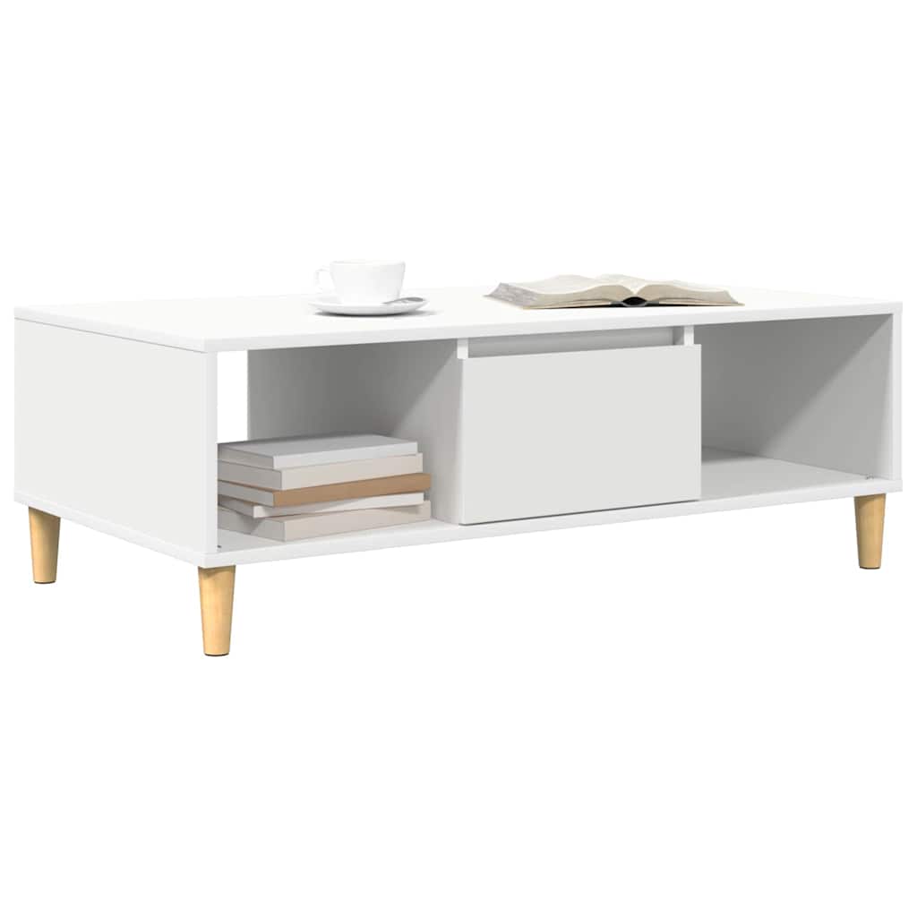 Kaffebord Hvit 102 x 55 x 35 cm Konstruert tre