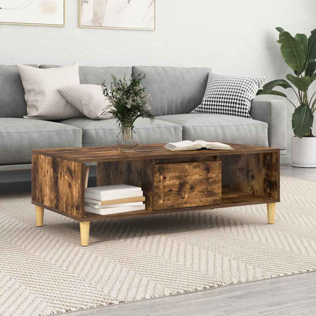 Kaffebord Røkt eik 102 x 55 x 35 cm Konstruert tre