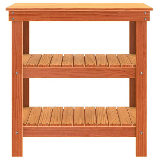 Arbeidsbenk med hylle Vokset Brun 78,5 x 50 x 80 cm Massiv furu
