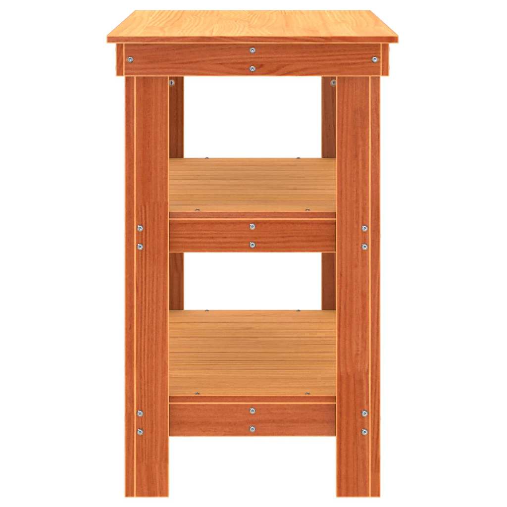 Arbeidsbenk med hylle Vokset Brun 78,5 x 50 x 80 cm Massiv furu