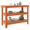 Arbeidsbenk med hylle Voksbrun 110.5 x 50 x 80 cm Heltre furu