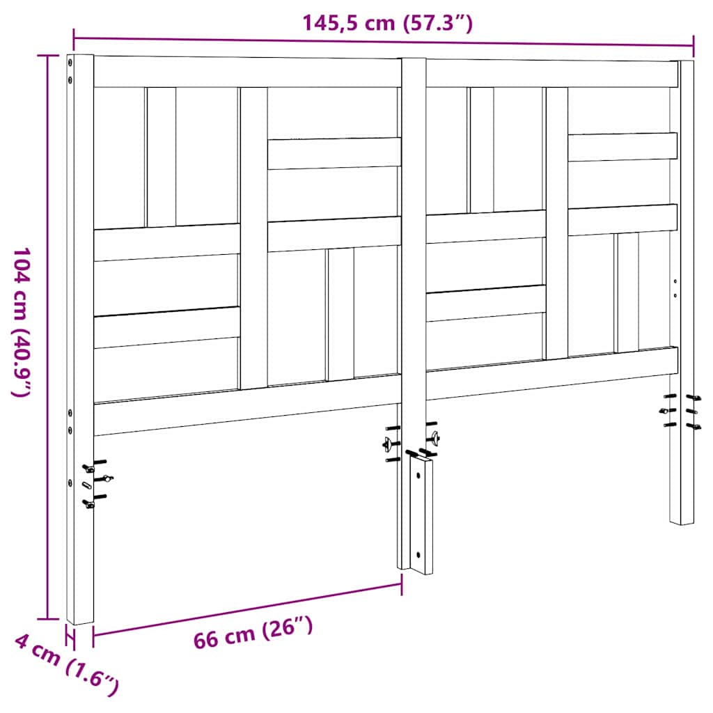 Seng Hodegjerde Vokset Brun 145,5 x 4 x 104 cm Massiv furu