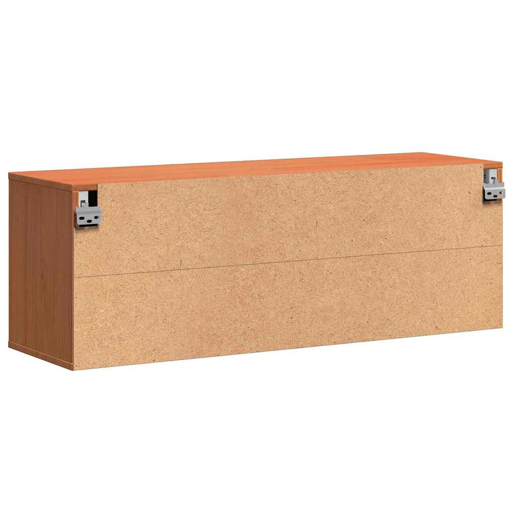 Veggskap med hylle Vokset Brun 100 x 30 x 35 cm Massiv furu
