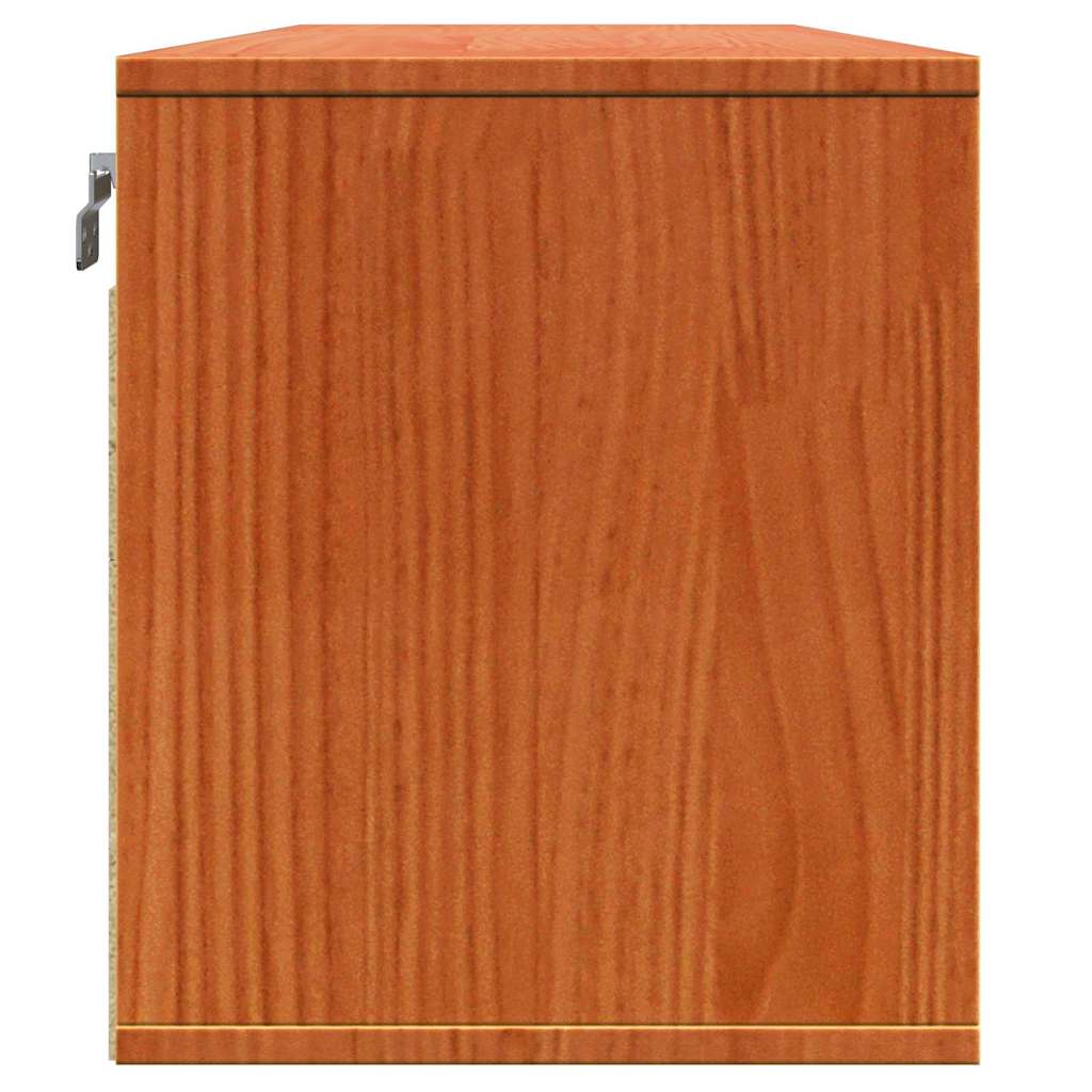 Veggskap med hylle Vokset Brun 100 x 30 x 35 cm Massiv furu
