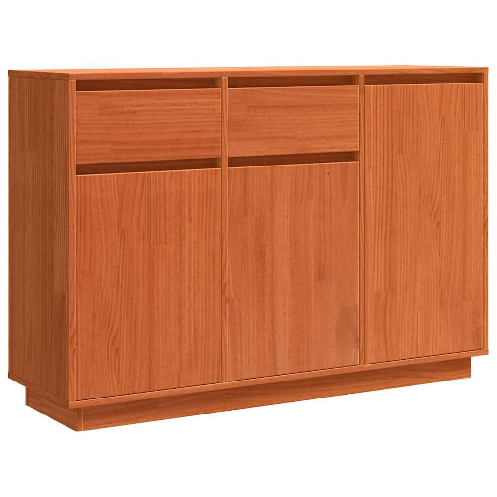 Serviesskap med skuff Vokset Brun 110 x 34 x 75 cm Massiv furu