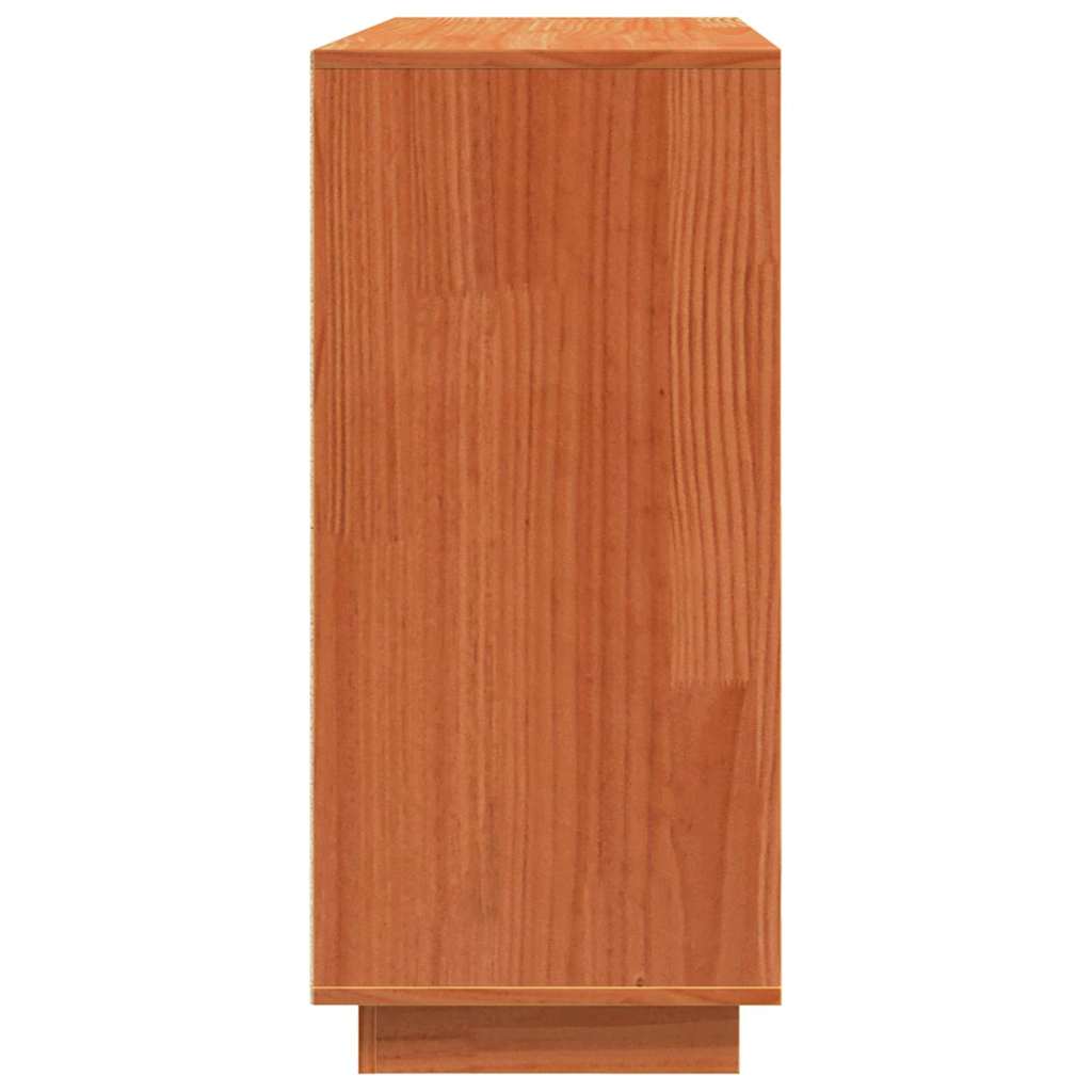 Serviesskap med skuff Vokset Brun 110 x 34 x 75 cm Massiv furu