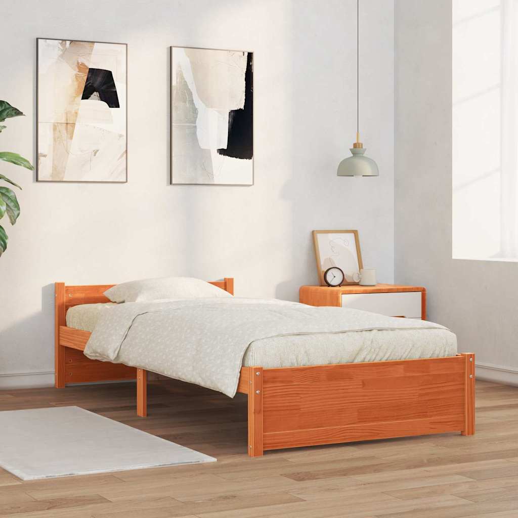 Sengestamme Vokset Brun 205.5 x 95.5 x 51 cm Massiv furu