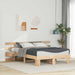 Sengestamme med hodegjerde Brun 135 x 190 cm Massiv furu