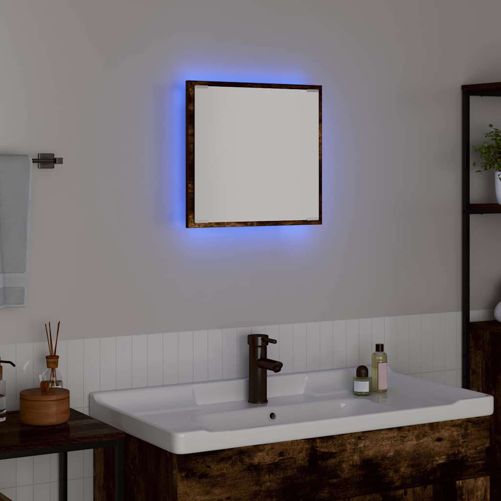 LED Badevindu Røkt eik 40 x 37 x 8.5 cm Konstruert tre