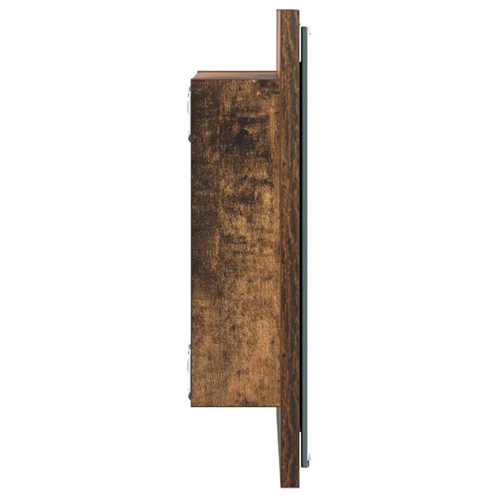 LED Badevindu Røkt eik 40 x 37 x 8.5 cm Konstruert tre