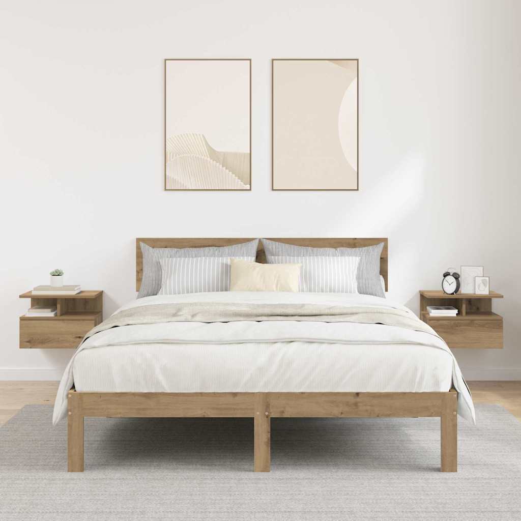 Flytende Nattbord 2 stk. Artisan Eik 40 x 31 x 28 cm