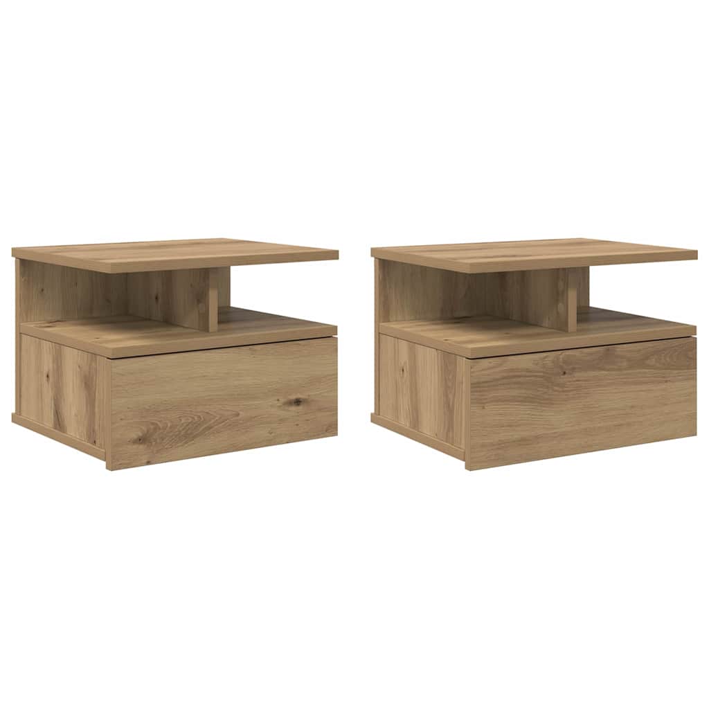 Flytende Nattbord 2 stk. Artisan Eik 40 x 31 x 28 cm