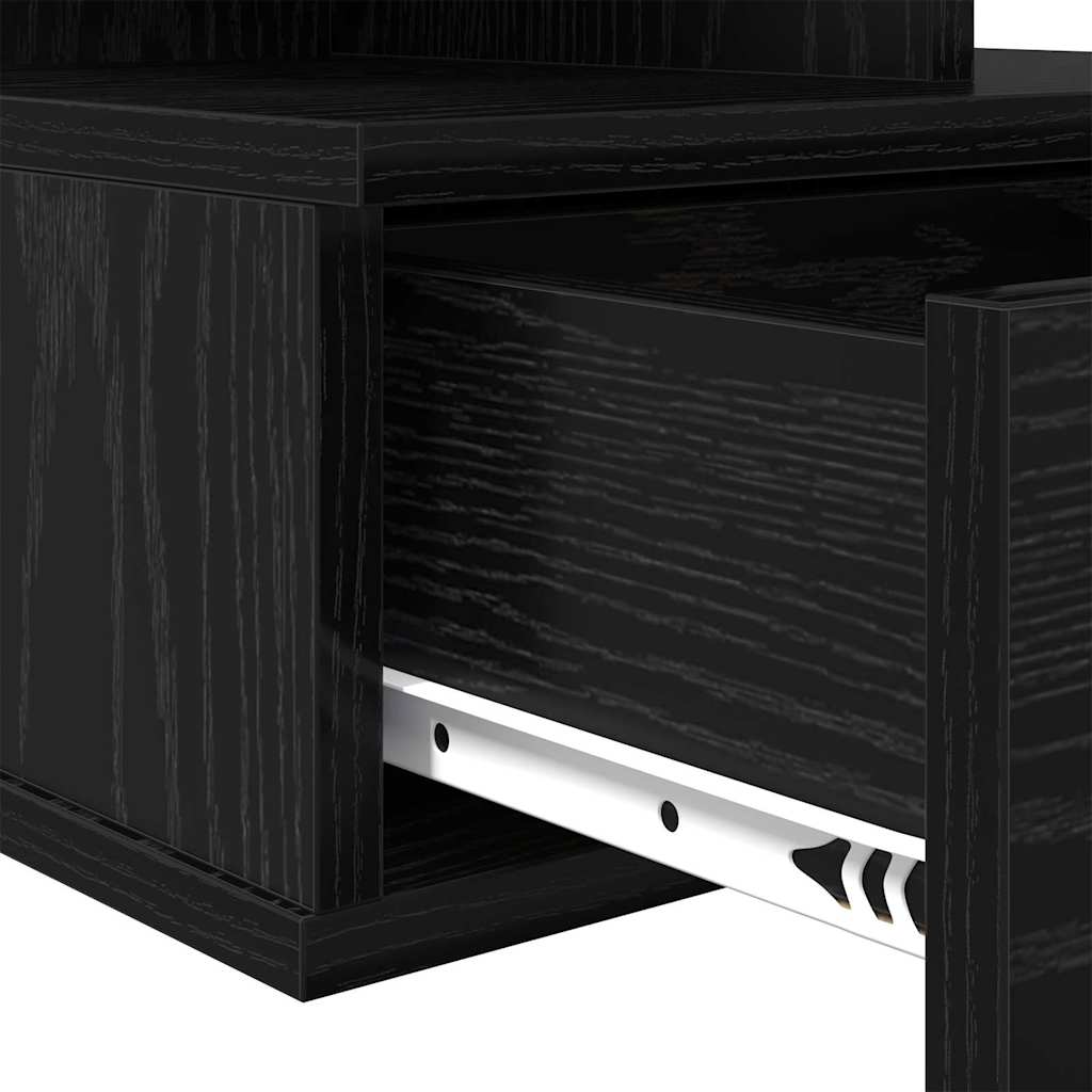 Flytende Nattbord med skuff 2 pcs Svart Eik 40 x 31 x 28 cm
