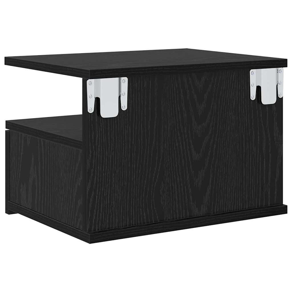 Flytende Nattbord med skuff 2 pcs Svart Eik 40 x 31 x 28 cm