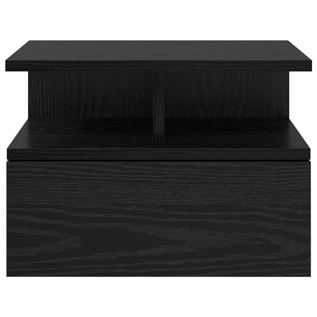 Flytende Nattbord med skuff 2 pcs Svart Eik 40 x 31 x 28 cm