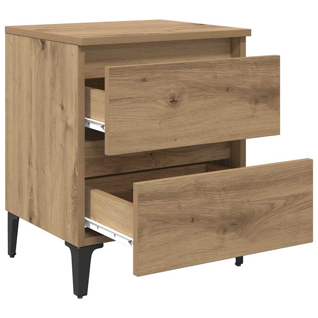 Nattbordskap 2 pcs artisan eik 40 x 35 x 50 cm Konstruert tre