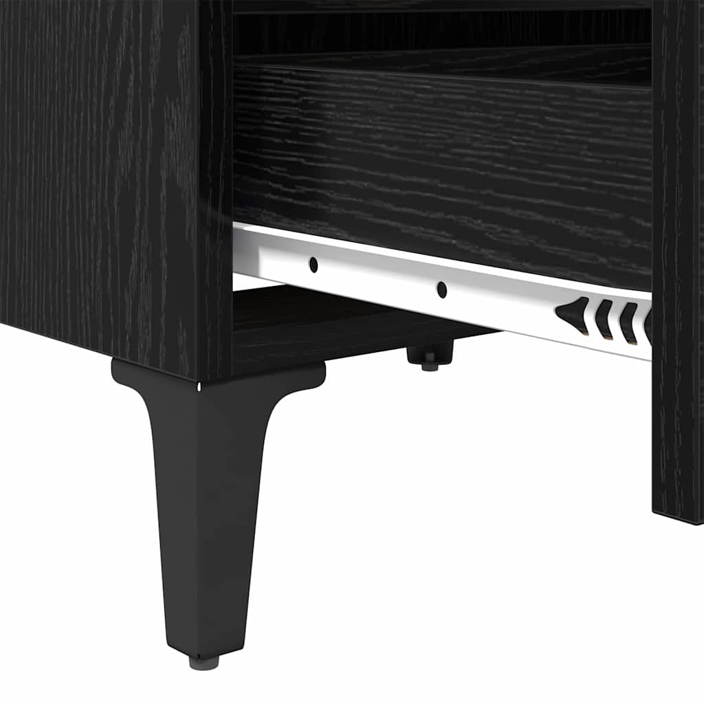 Nattbordskap 2 pcs Svart eik 40 x 35 x 50 cm Konstruert tre