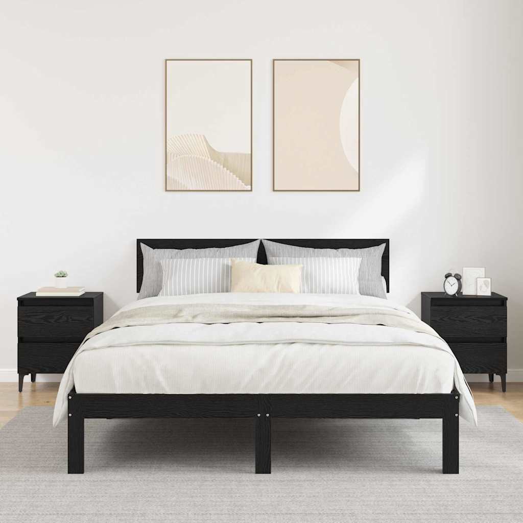 Nattbordskap 2 pcs Svart eik 40 x 35 x 50 cm Konstruert tre