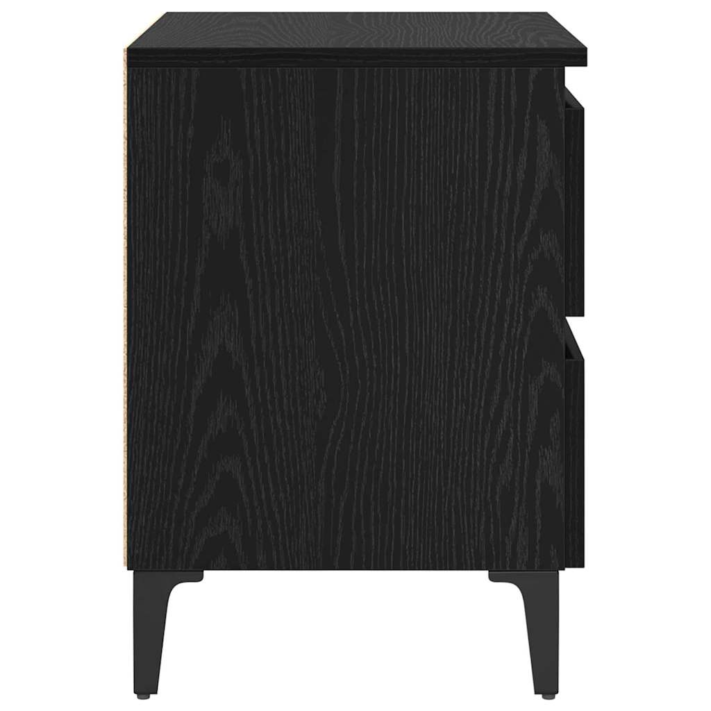 Nattbordskap 2 pcs Svart eik 40 x 35 x 50 cm Konstruert tre