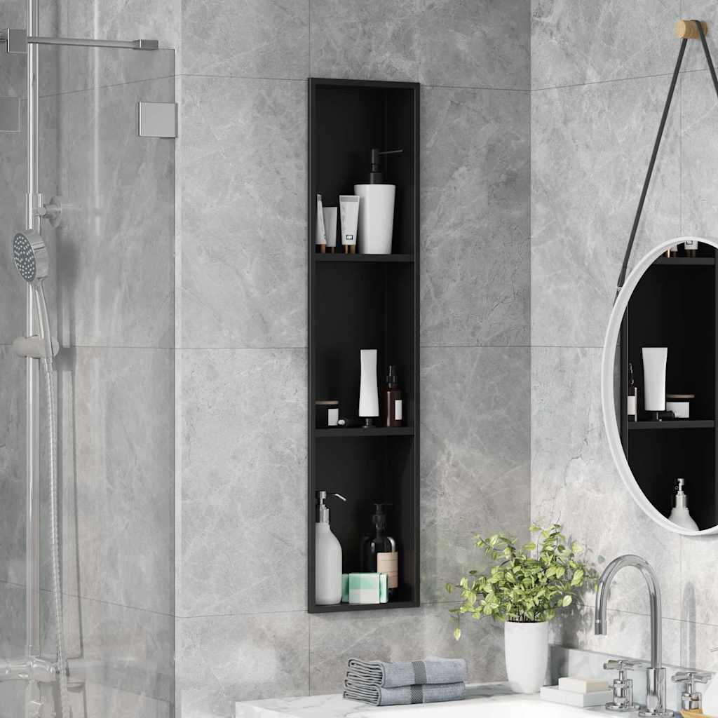 Dusjniche Svart 90 x 20 x 9,5 cm Rustfritt Stål