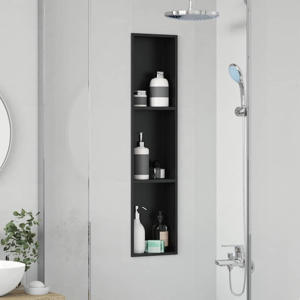 Dusjniche Svart 90 x 20 x 9,5 cm Rustfritt Stål