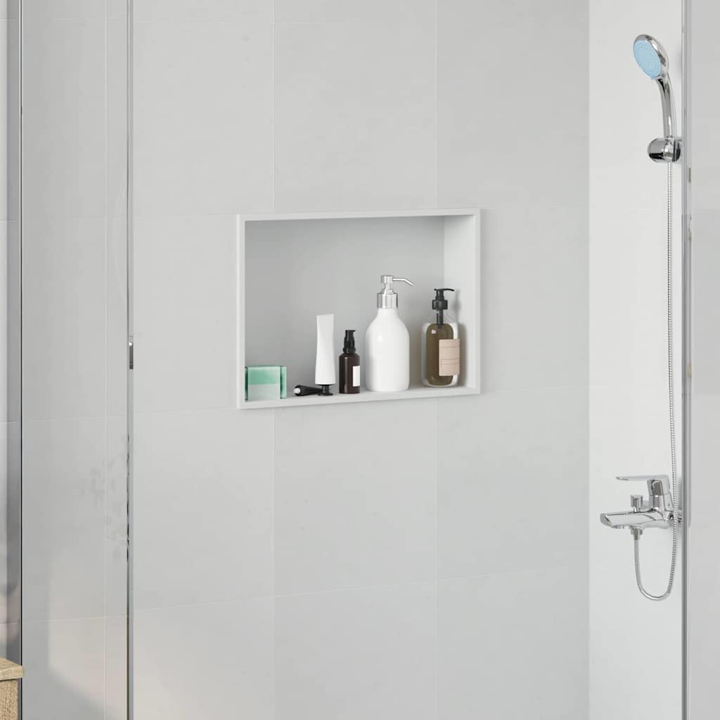 Dusjniche Hvit 45 x 30 x 9,5 cm Rustfritt Stål