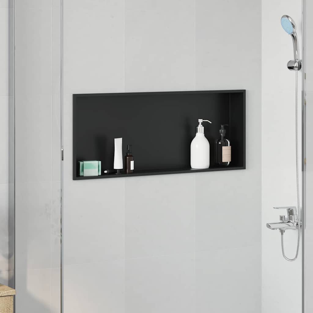 Dusjniche Svart 75 x 30 x 9,5 cm Rustfritt Stål