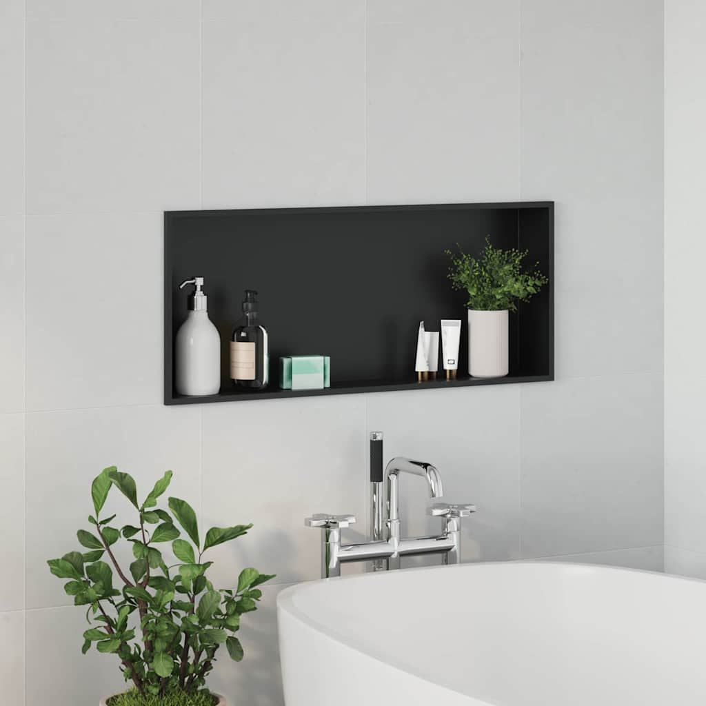 Dusjniche Svart 75 x 30 x 9,5 cm Rustfritt Stål