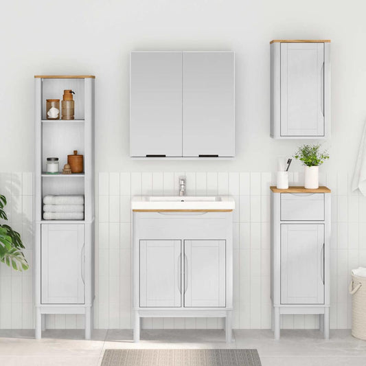 Baderom veggskap med dør FLORO Hvit 35 x 30 x 60 cm Massiv furu