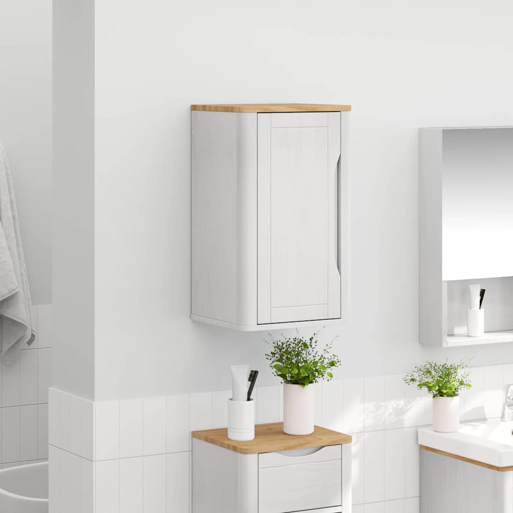 Baderom veggskap med dør FLORO Hvit 35 x 30 x 60 cm Massiv furu