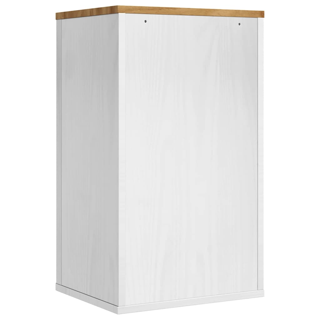 Baderom veggskap med dør FLORO Hvit 35 x 30 x 60 cm Massiv furu