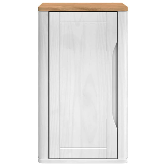 Baderom veggskap med dør FLORO Hvit 35 x 30 x 60 cm Massiv furu