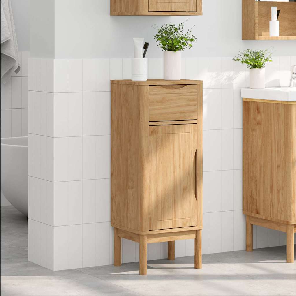 Baderomsskap FLORO Vokset Brun 35 x 30 x 90 cm Massiv furu