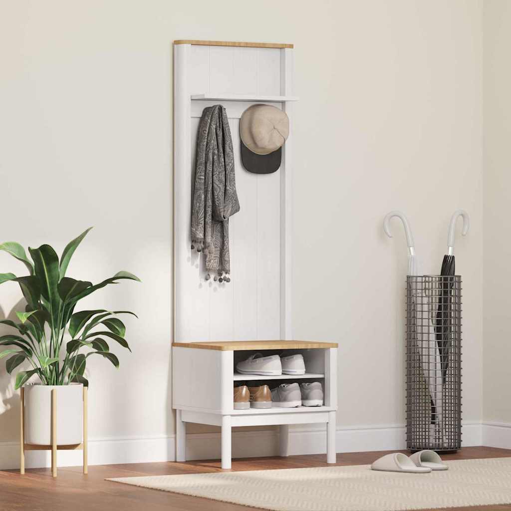 Gangskap med hylle FLORO Hvit 50 x 40 x 158 cm Massiv furu