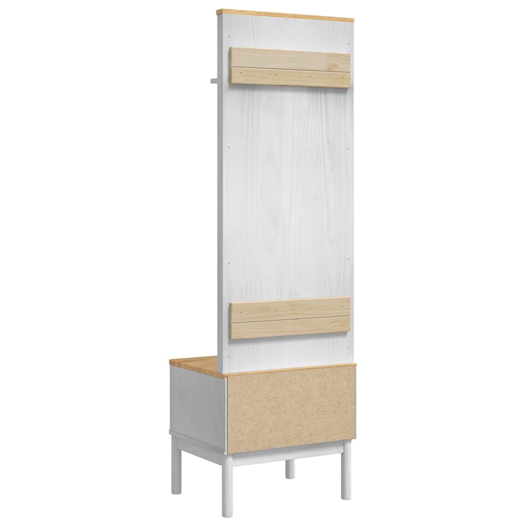 Gangskap med hylle FLORO Hvit 50 x 40 x 158 cm Massiv furu