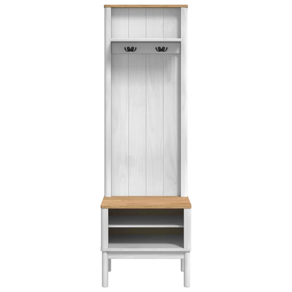 Gangskap med hylle FLORO Hvit 50 x 40 x 158 cm Massiv furu