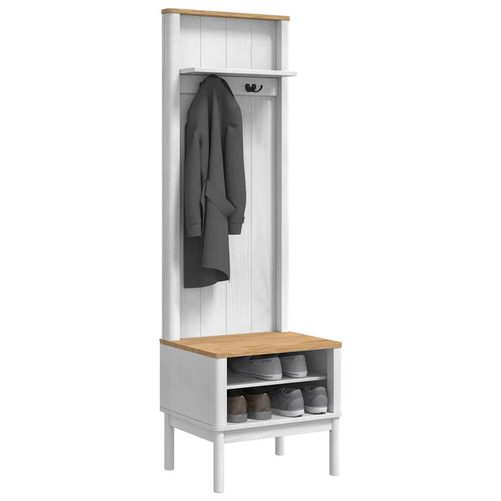 Gangskap med hylle FLORO Hvit 50 x 40 x 158 cm Massiv furu
