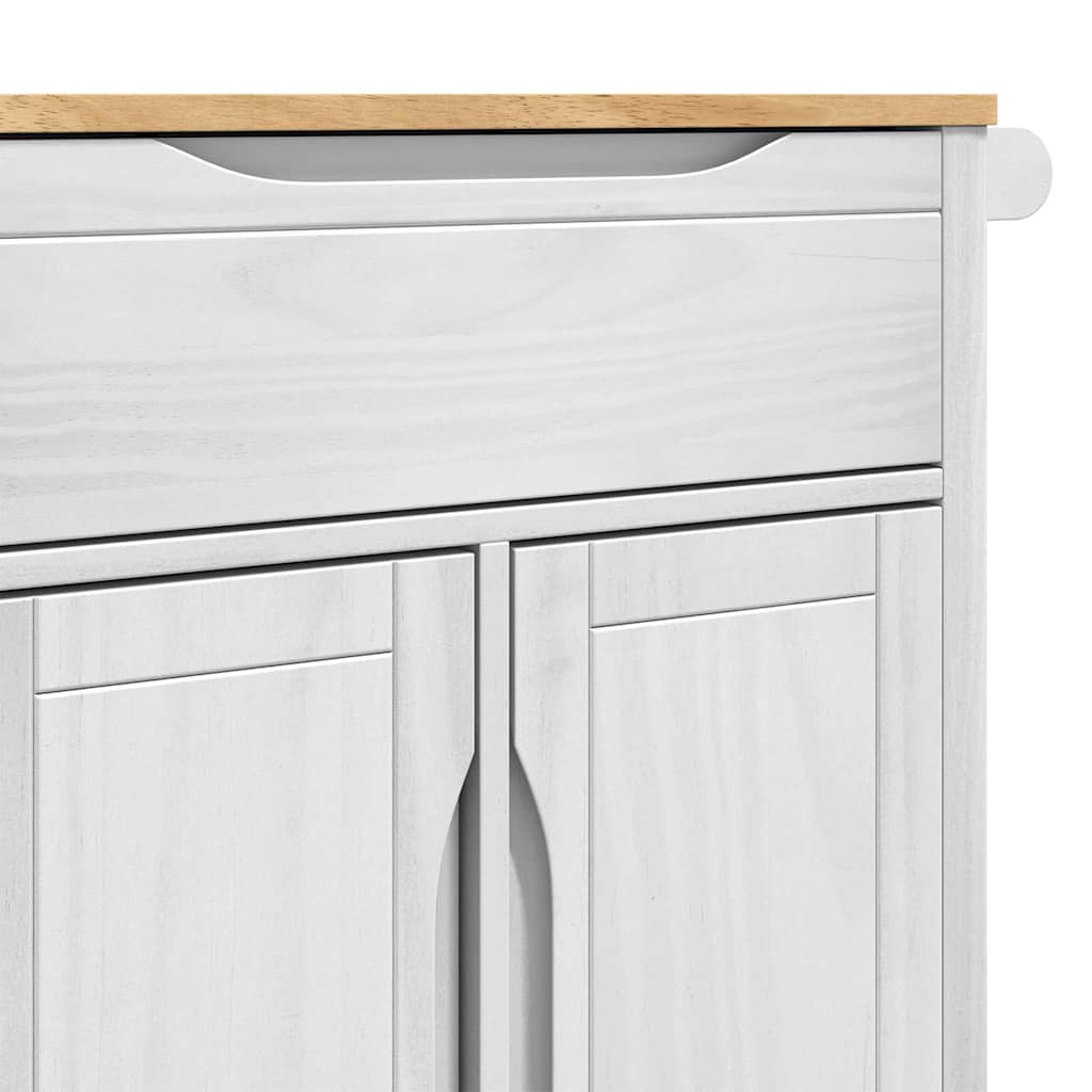 Kjøkkenvogn FLORO Hvit 72,5 x 45 x 80 cm Massiv furu
