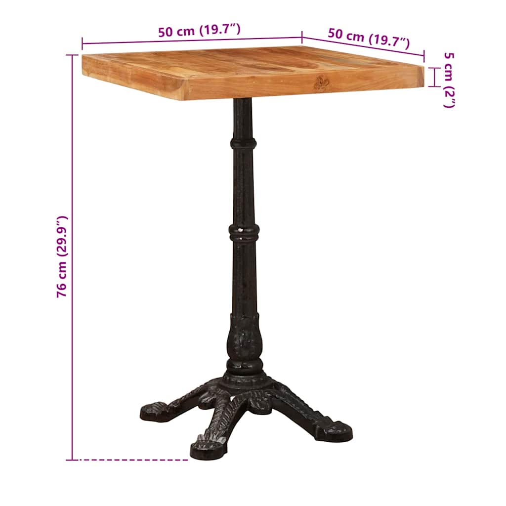 Bistrobord Brun 50 x 50 x 76 cm Solid akasietre