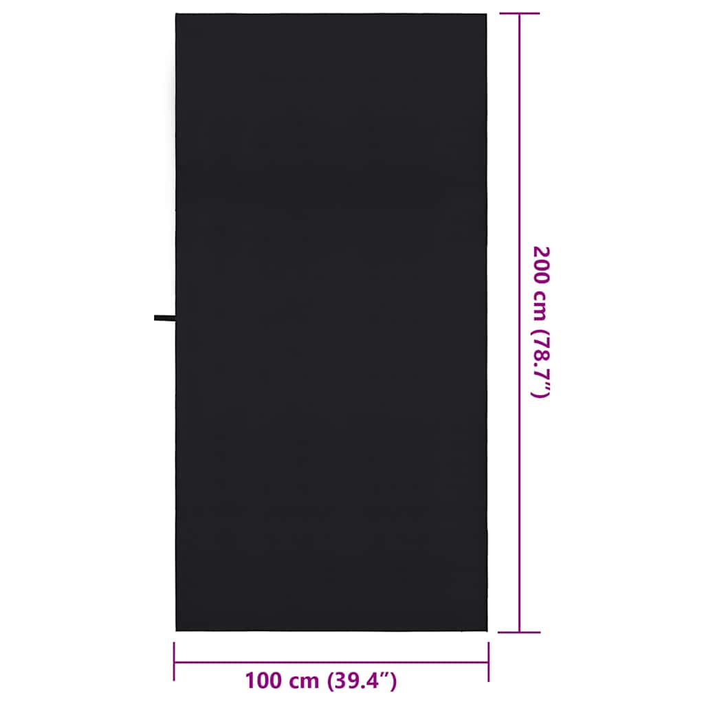 Sportshåndklær 2 pcs Svart 200 x 100 cm Polyester og polyamid