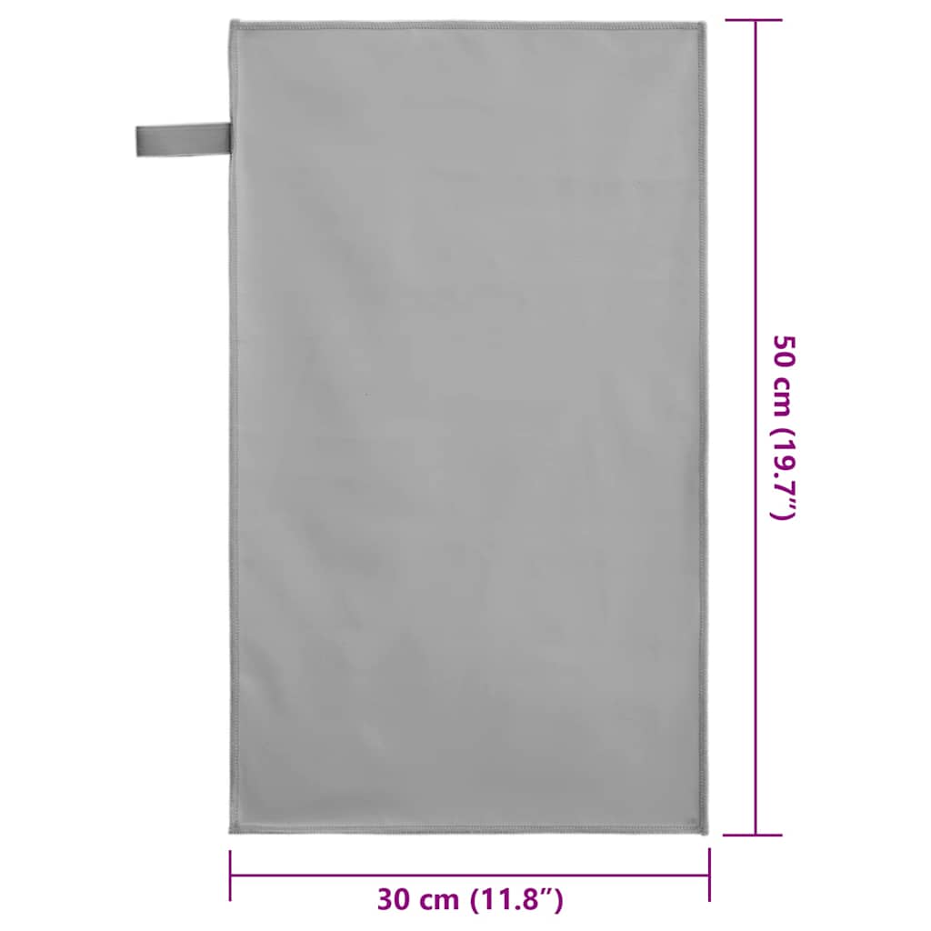 Sportshåndklær 2 pcs Mørke grå 50 x 30 cm Polyester og polyamid