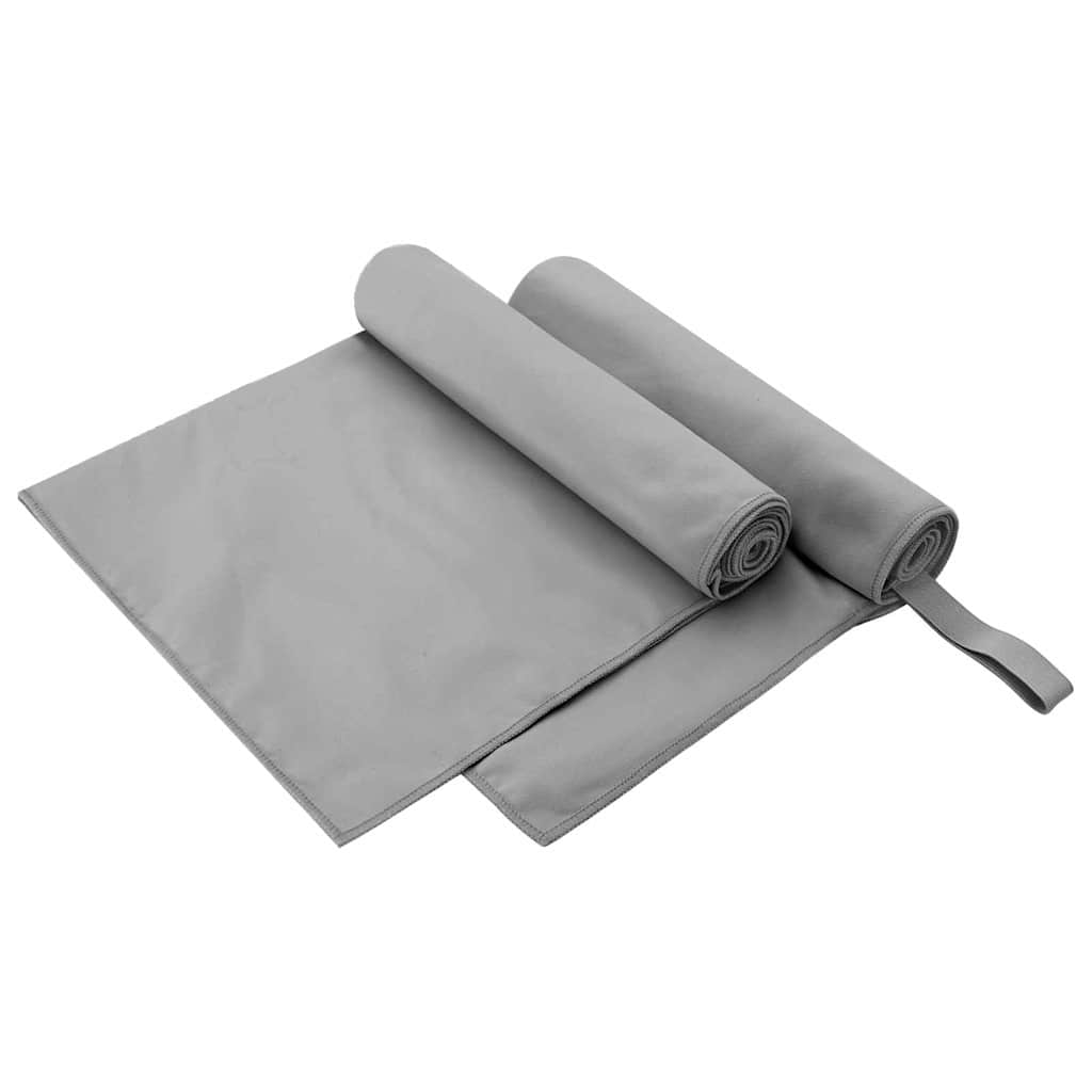 Sportshåndklær 2 pcs Mørke grå 100 x 50 cm