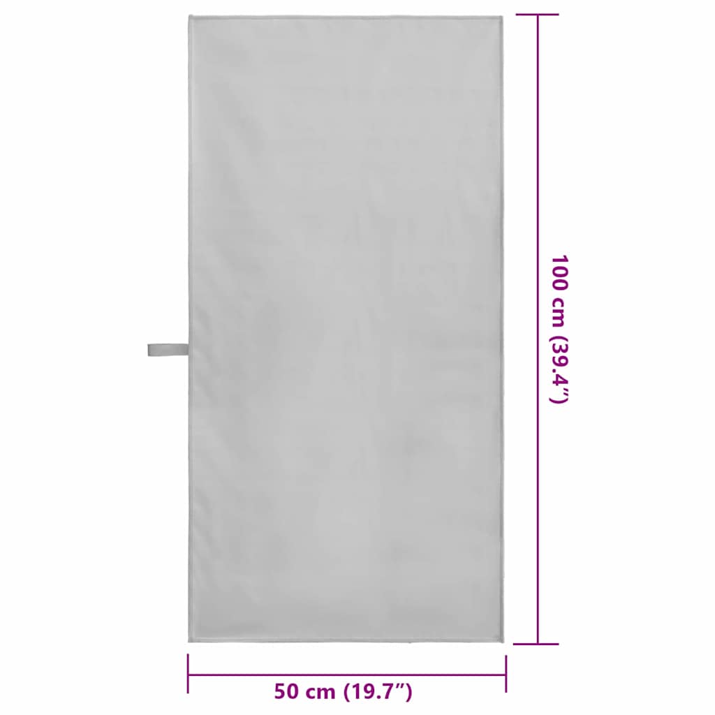 Sportshåndklær 2 pcs Grå 100 x 50 cm Polyester og polyamid