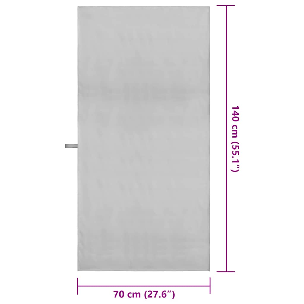 Sportshåndklær 2 pcs Grå 140 x 70 cm Polyester og polyamid