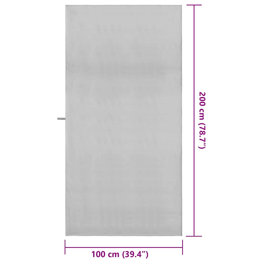 Sportshåndklær 2 pcs Grå 200 x 100 cm Polyester og polyamid