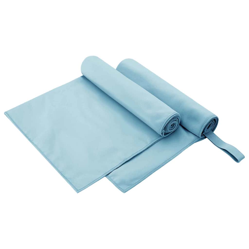 Sportshåndklær 2 pcs Blå 100 x 50 cm Polyester og polyamid