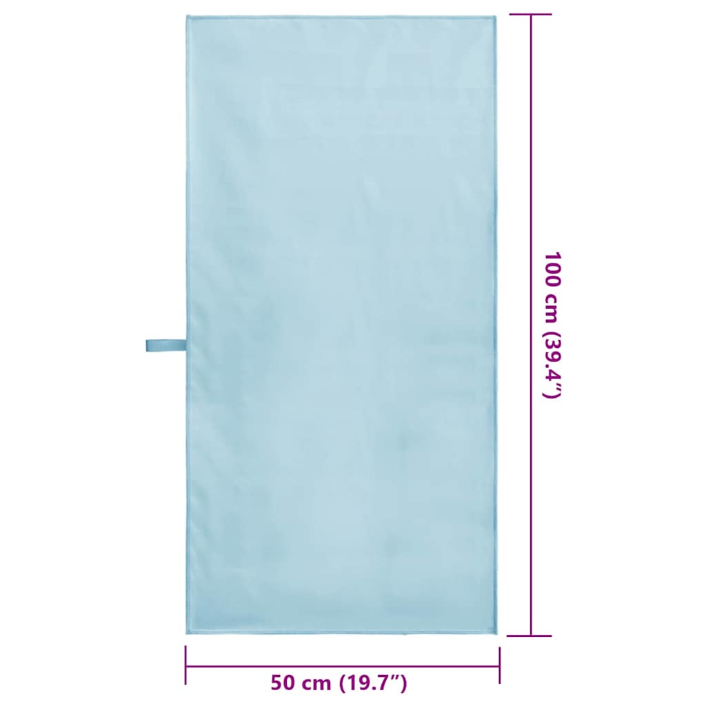 Sportshåndklær 2 pcs Blå 100 x 50 cm Polyester og polyamid