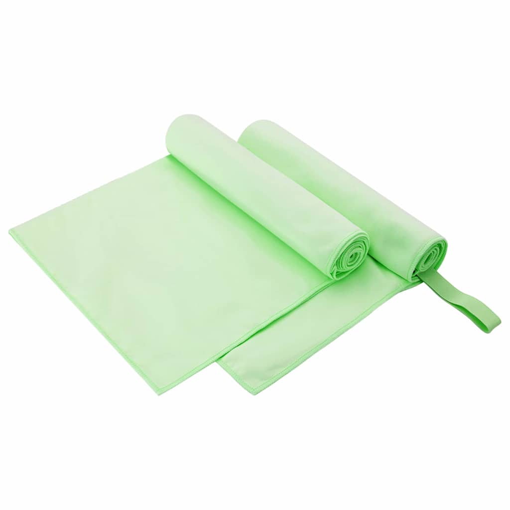 Sportshåndklær 2 pcs grønn 100 x 50 cm Polyester og polyamid