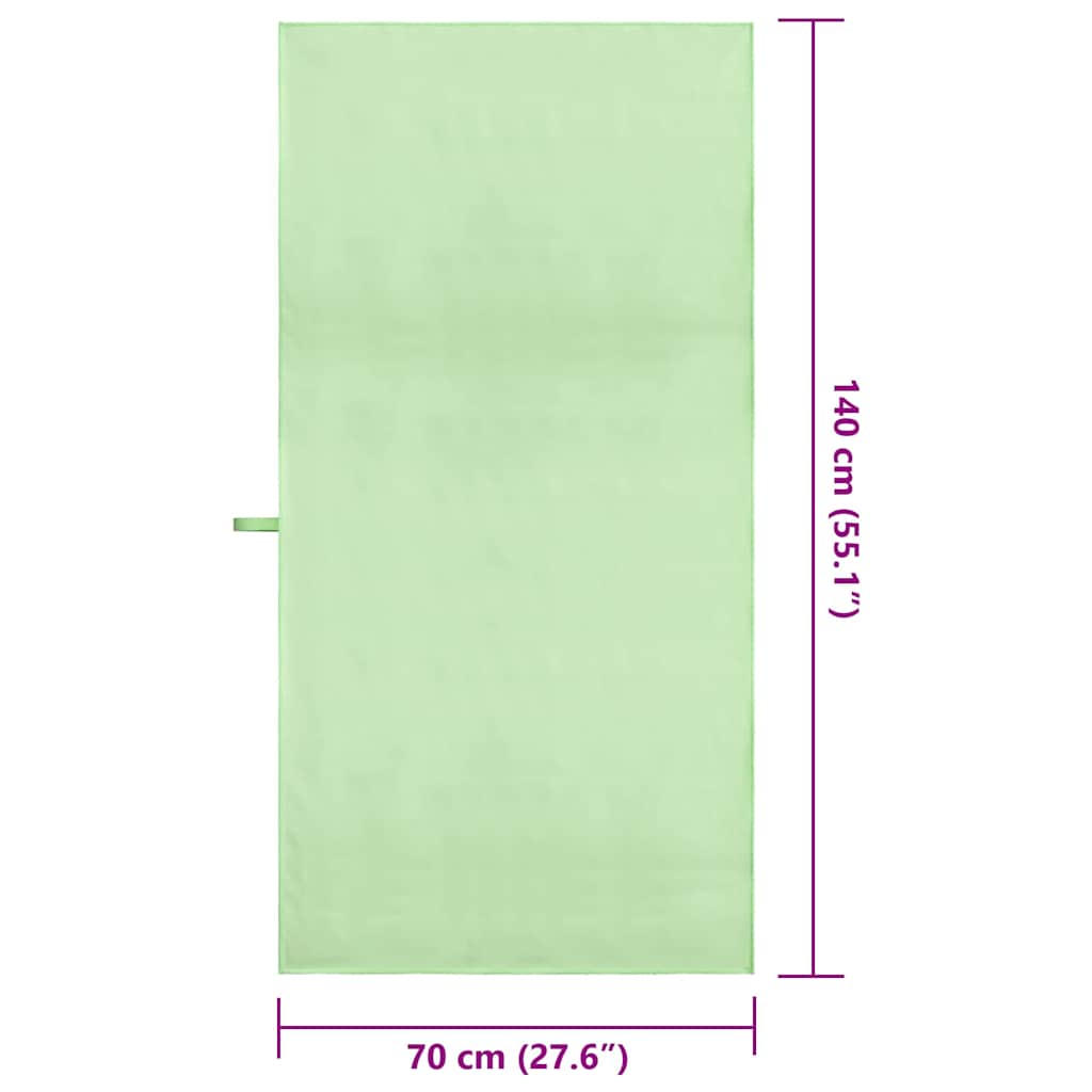 Sportshåndklær 2 pcs grønn 140 x 70 cm